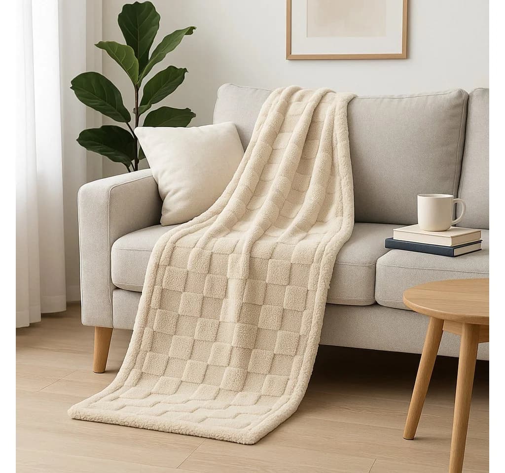 Betz Wohndecke Kuscheldecke VENEDIG Taupe XXL 150x200 cm - Bild 5
