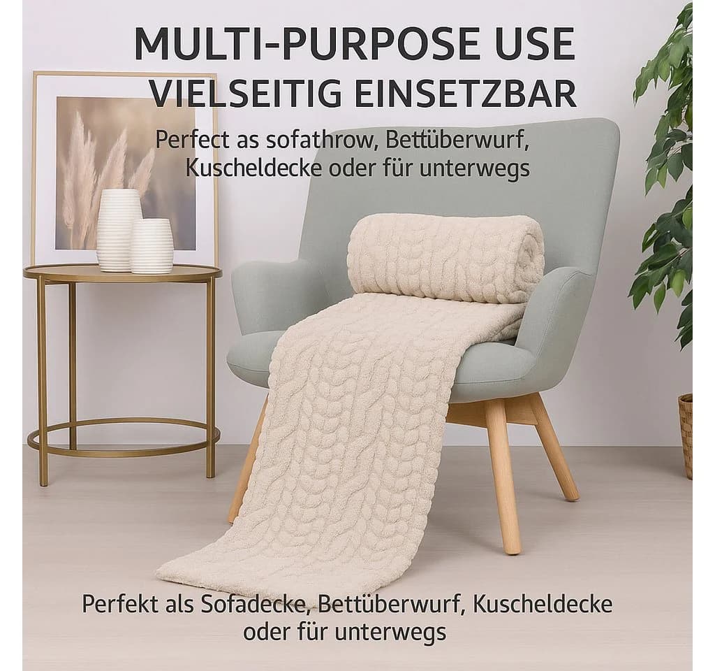 Betz Kuscheldecke BOZEN 150x200 cm Flauschig Polyester