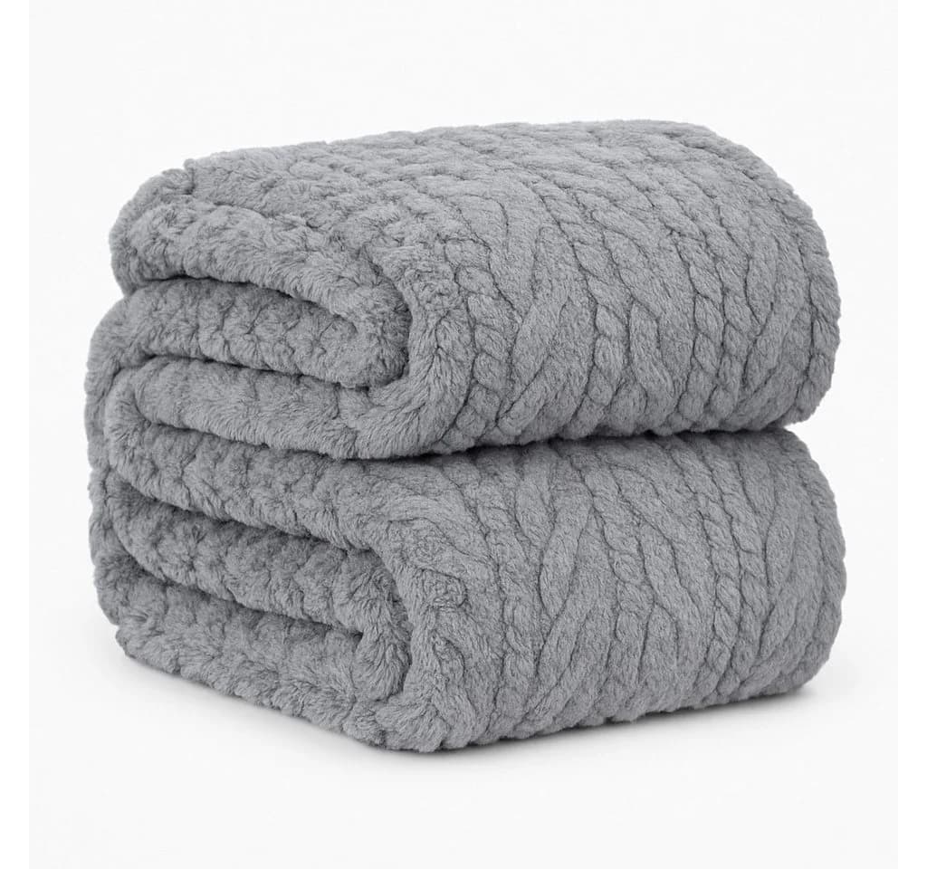 Betz Kuscheldecke BOZEN Grau 150x200 cm Flauschig - Bild 2