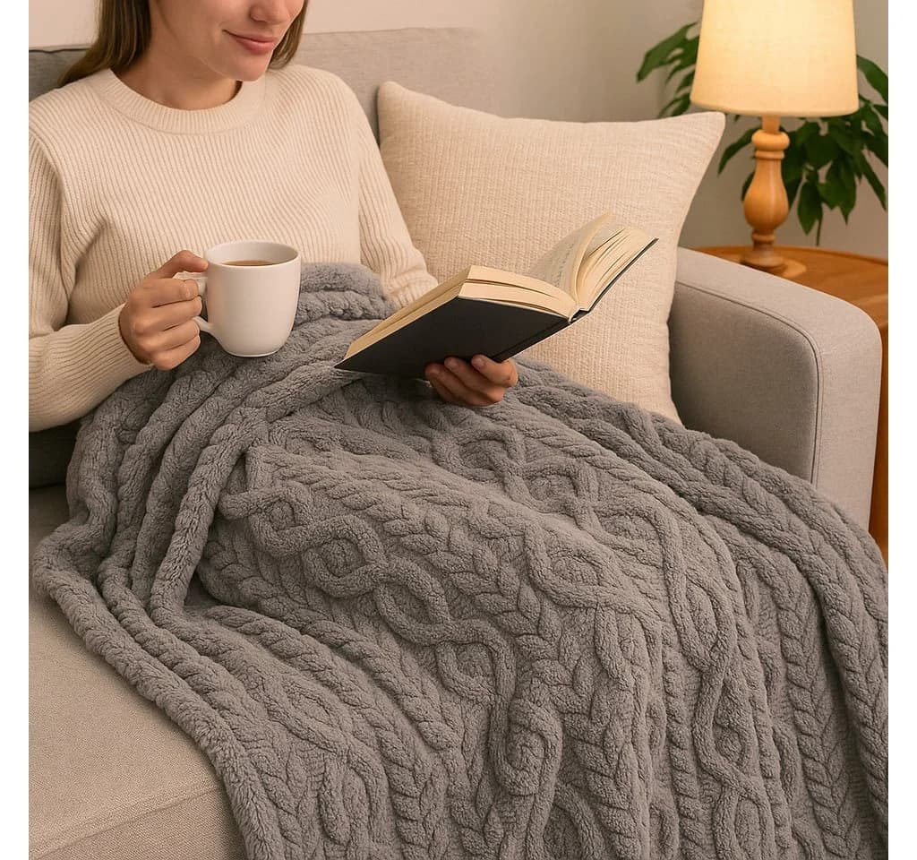 Betz Kuscheldecke BOZEN Grau 150x200 cm Flauschig - Bild 3