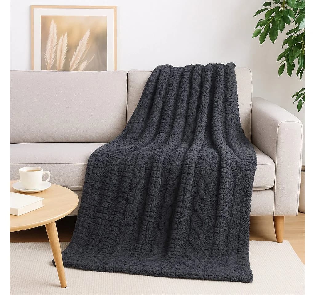 Betz Kuscheldecke BOZEN XXL 150x200 cm Flauschig Grau - Bild 4