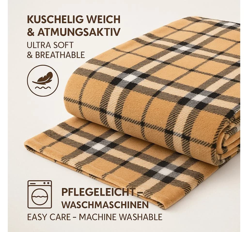 Betz Kuscheldecke MODENA 150x200cm Braune Mikrofaser Decke - Bild 3