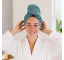 Betz Turban-Handtuch mit Knopf BERLIN Taubenblau 100% Baumwolle Bild 1