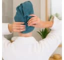 Betz Turban-Handtuch mit Knopf BERLIN Taubenblau 100% Baumwolle Bild 3