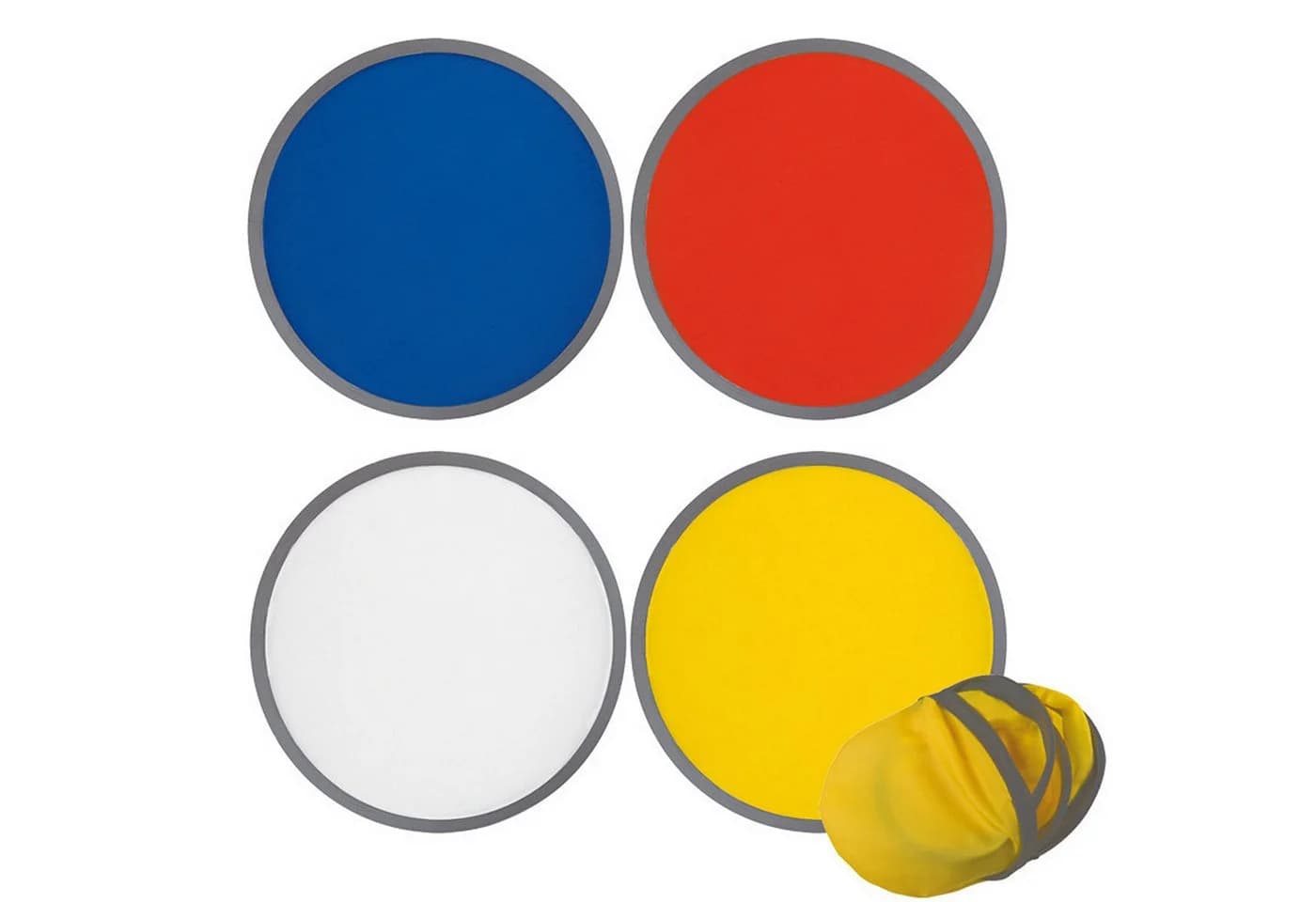 Macma Wurfscheibe 4x Frisbee Bemalbar Blau Gelb Rot Weiß