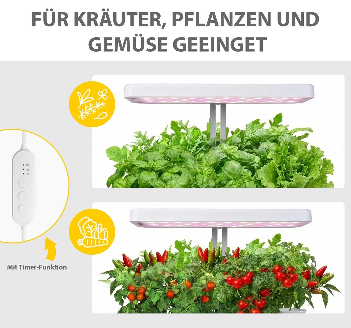 Northpoint LED Pflanzenlampe 22W 1350 Lumen mit 10 Töpfen Timer - Bild 3