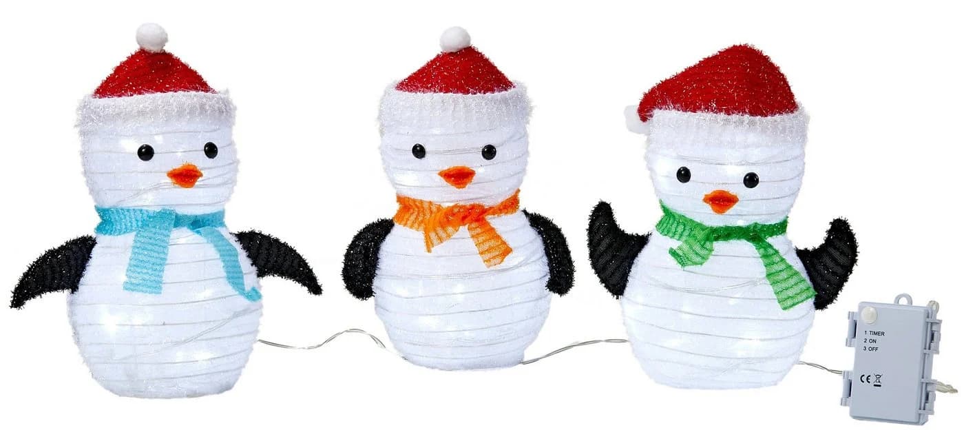 Northpoint Weihnachtsfigur LED 3er Set Pinguin zusammenfaltbar für Innen und Außen - Bild 2