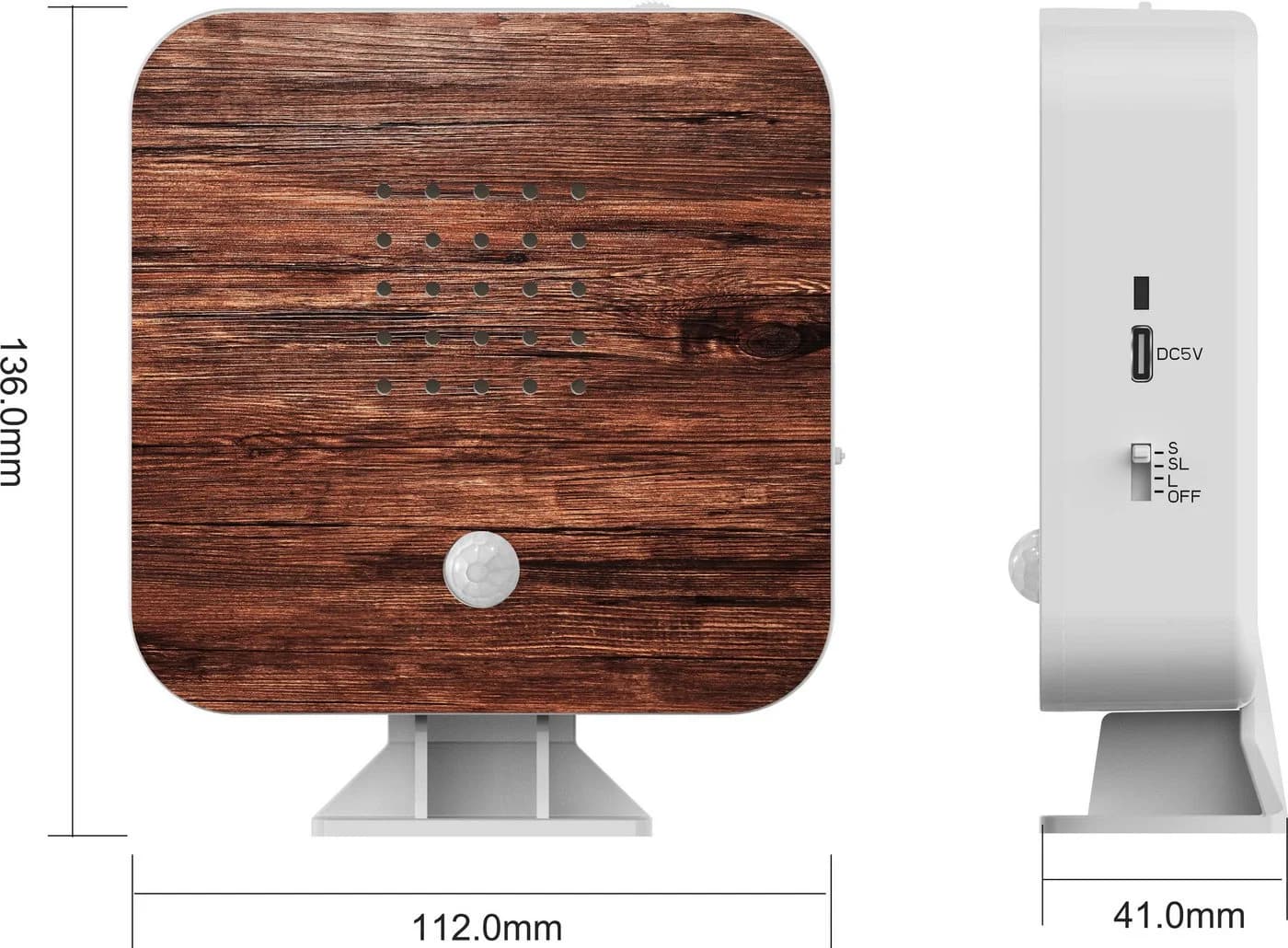 Northpoint LED Dekolicht Naturgeräuschebox Nussbaumholz mit Bewegungsmelder - Bild 3