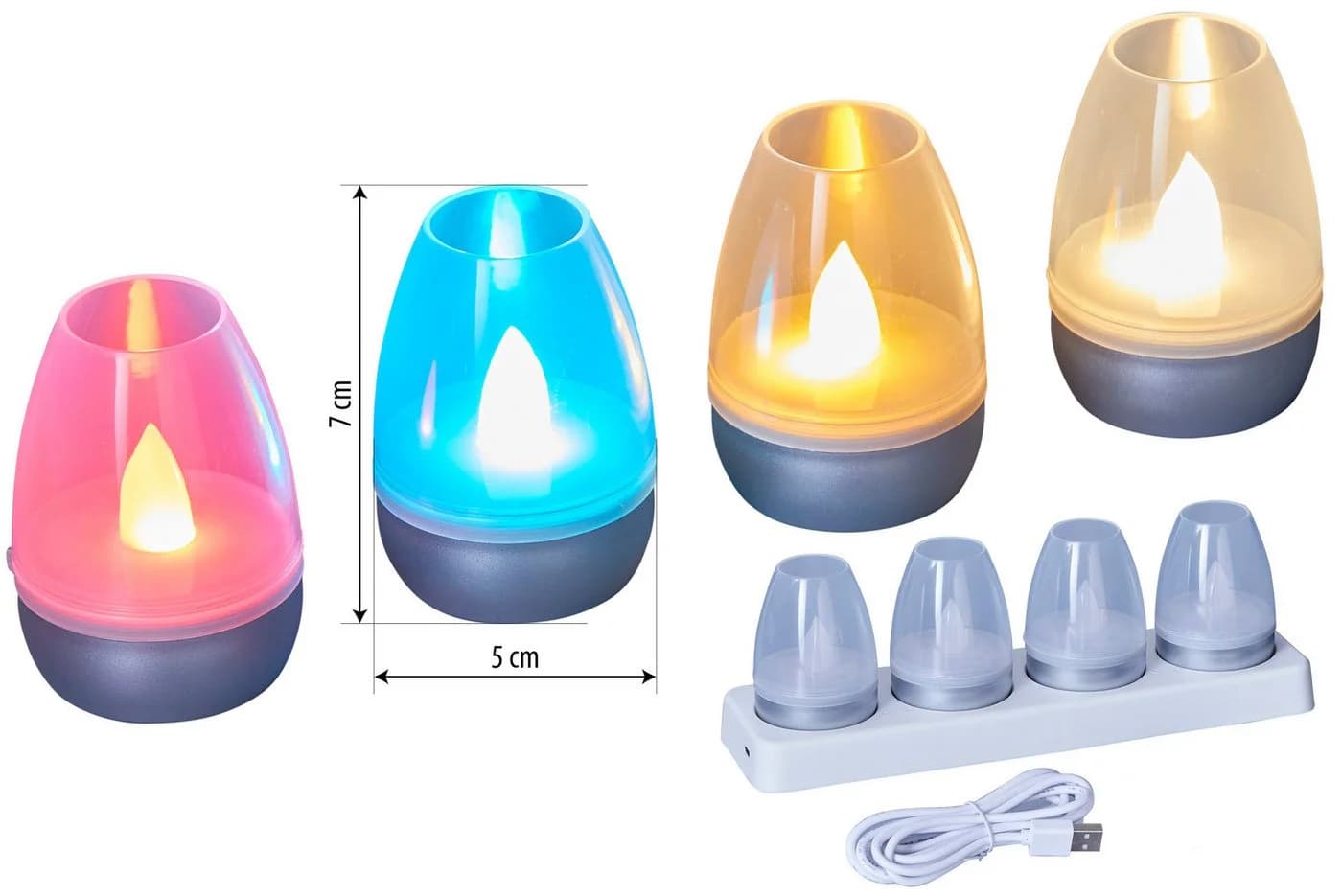 Northpoint LED Akku Lounge Lights 4er Set RGBW Flackereffekt Kabellos - Bild 2