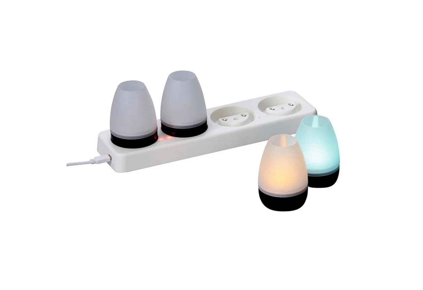 Northpoint LED Akku Lounge Lights 4er Set RGBW Flackereffekt Schwarz