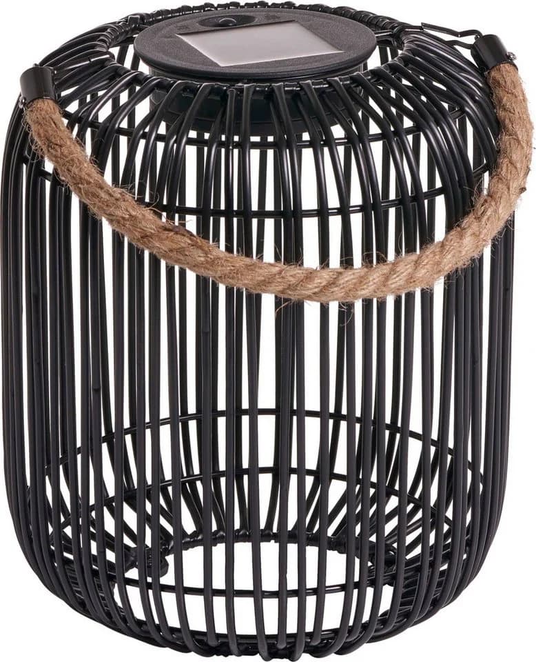 Northpoint LED Solarleuchte Laterne Schwarz Geflochten IP44 - Bild 2