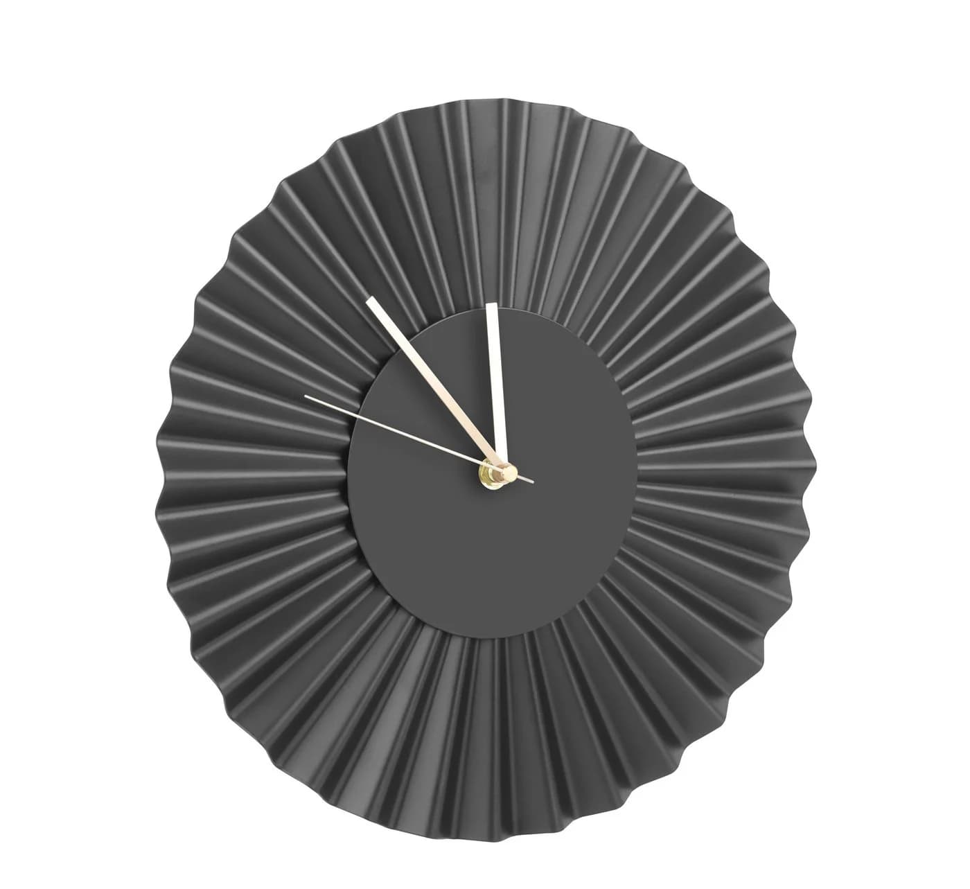 Northpoint Wanduhr Design Edelstahl Fächer Wanduhr Gewelltes Metall - Bild 2