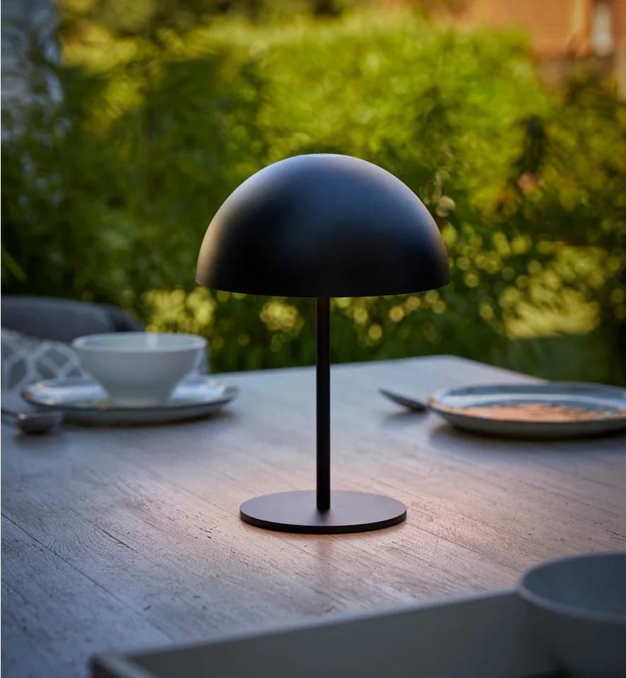 Northpoint LED Tischleuchte Pilzform Metall Akku USB-C Schwarz - Bild 4