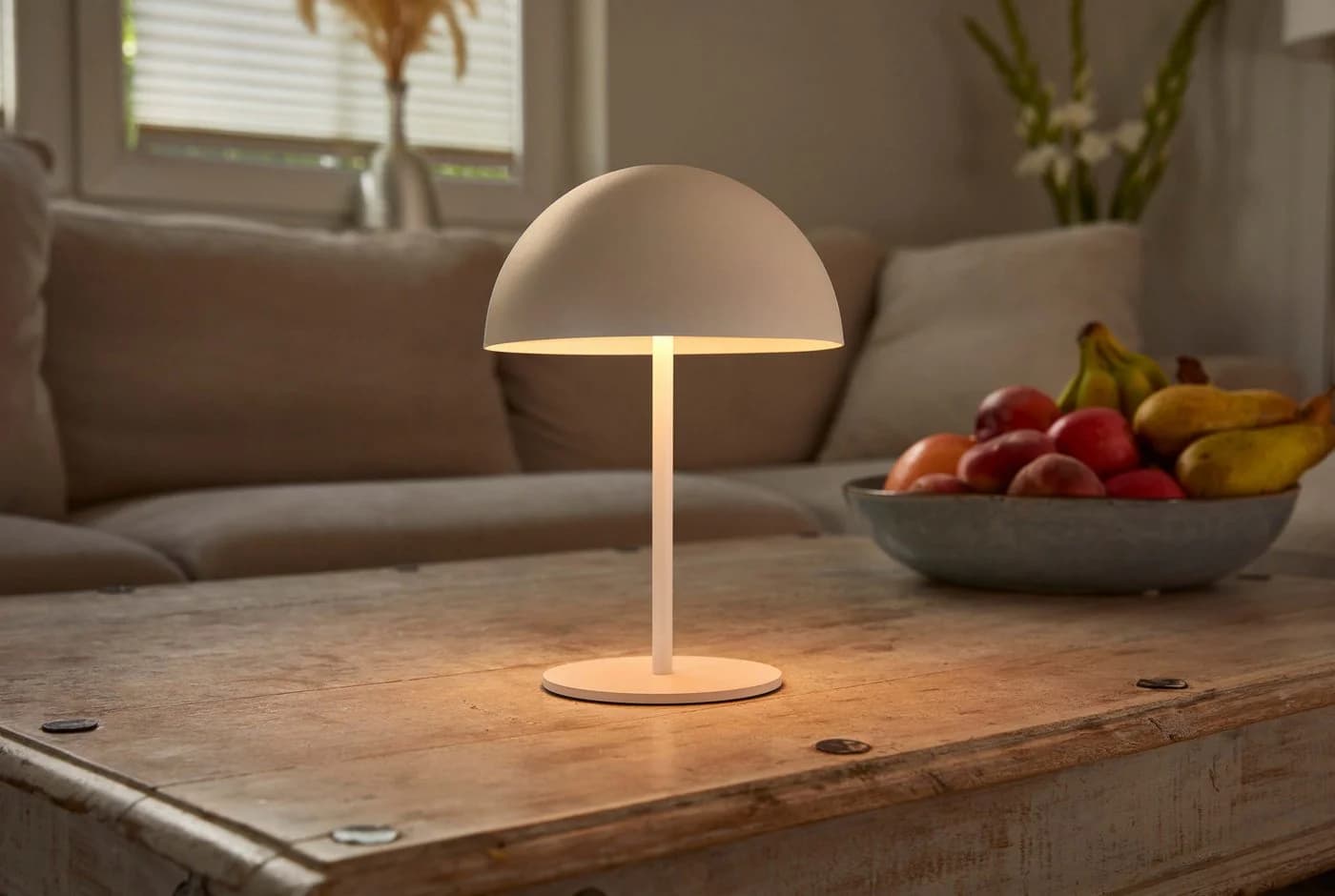 Northpoint LED Tischleuchte Pilzform Metall Akku USB-C Touchschalter Outdoor - Bild 3
