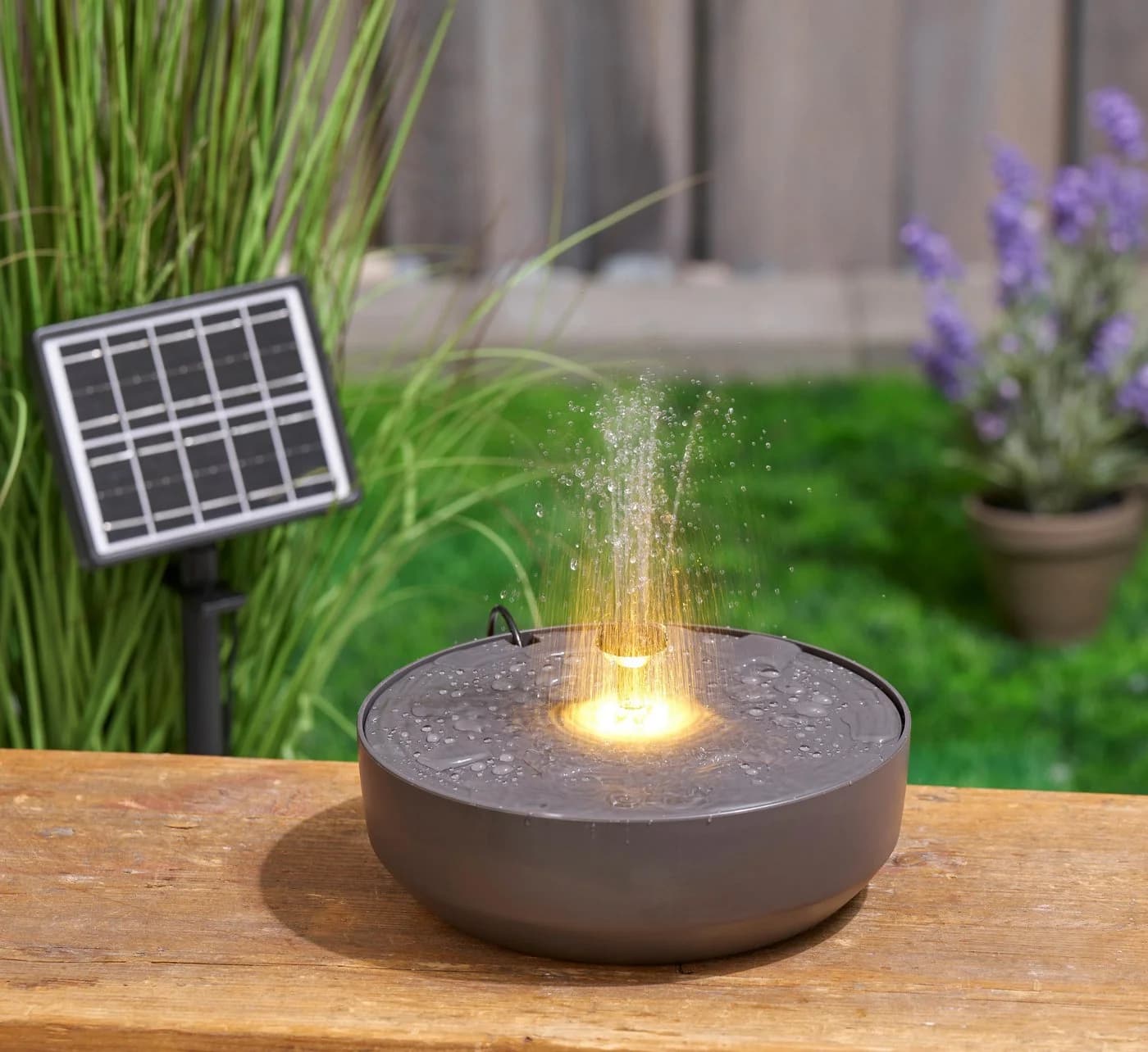 Northpoint Solargartenbrunnen mit LED Anthrazit für Außenbereich - Bild 2