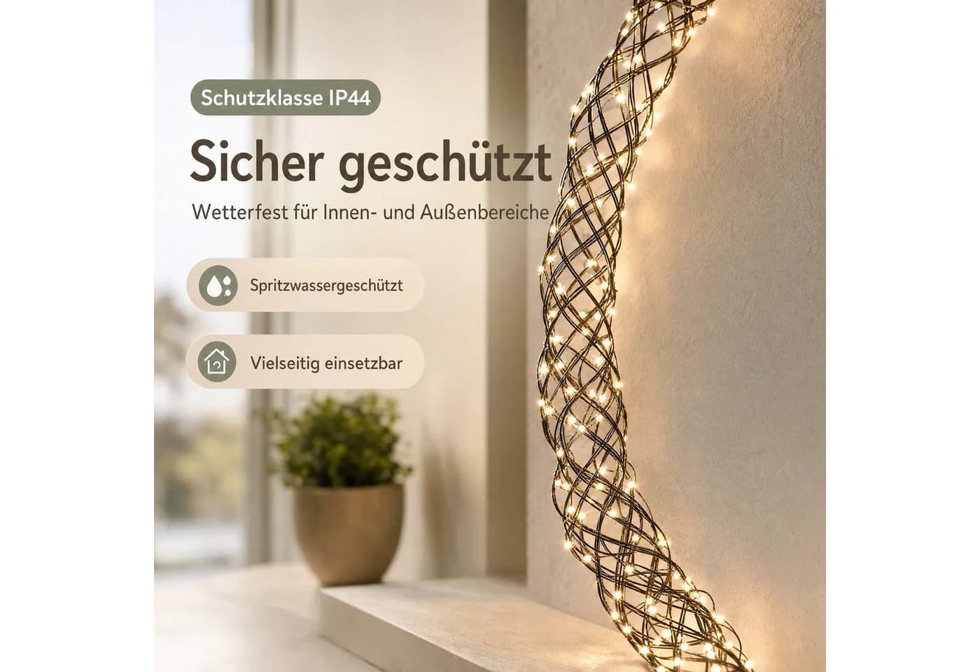 Northpoint XXL LED Lichtkranz 50cm 1000 LEDs Timer Schwarz - Bild 3