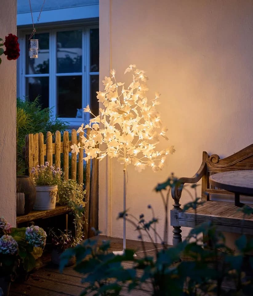 Northpoint LED Baum 120 weiße Blüten Warmweiße LEDs Timer - Bild 5