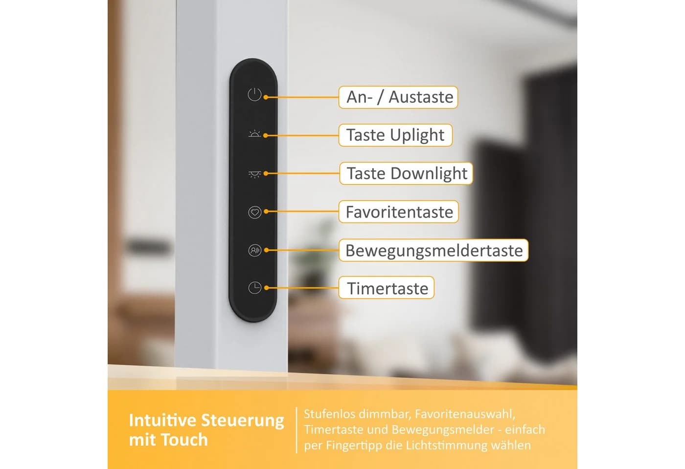 Northpoint LED Stehlampe 100W dimmbar mit Bewegungsmelder und Timer weiß - Bild 4