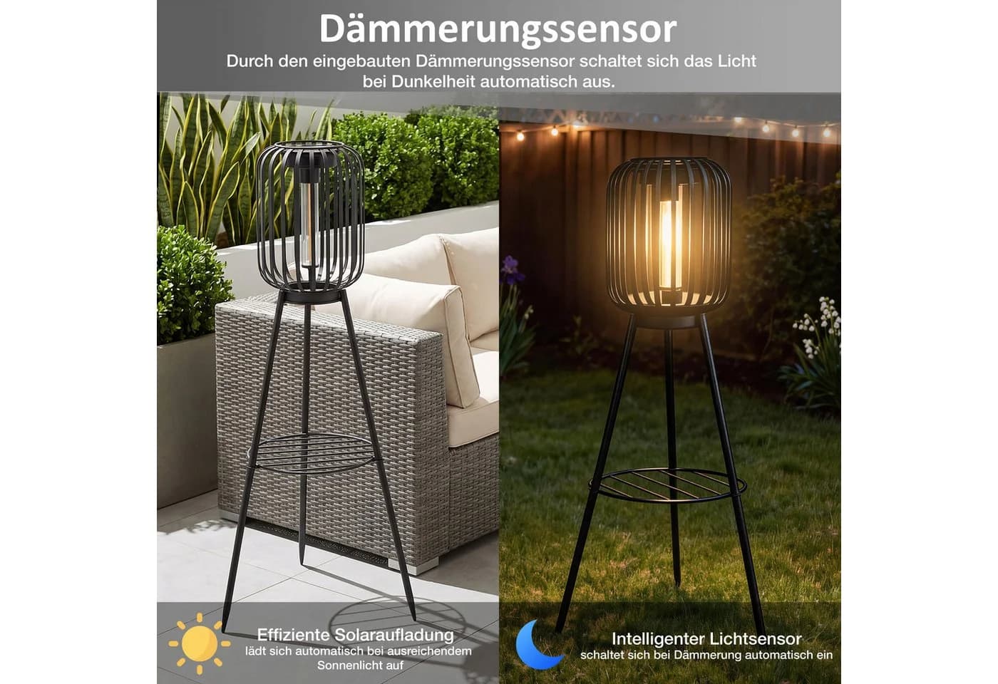 Northpoint Solar-Stehleuchte mit LED & COB-Technologie Warmweiß - Bild 4