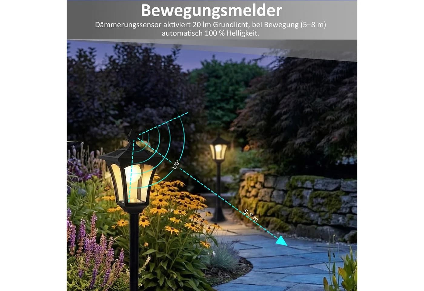 Northpoint LED Solar Gartenlaterne mit Bewegungssensor - Bild 3