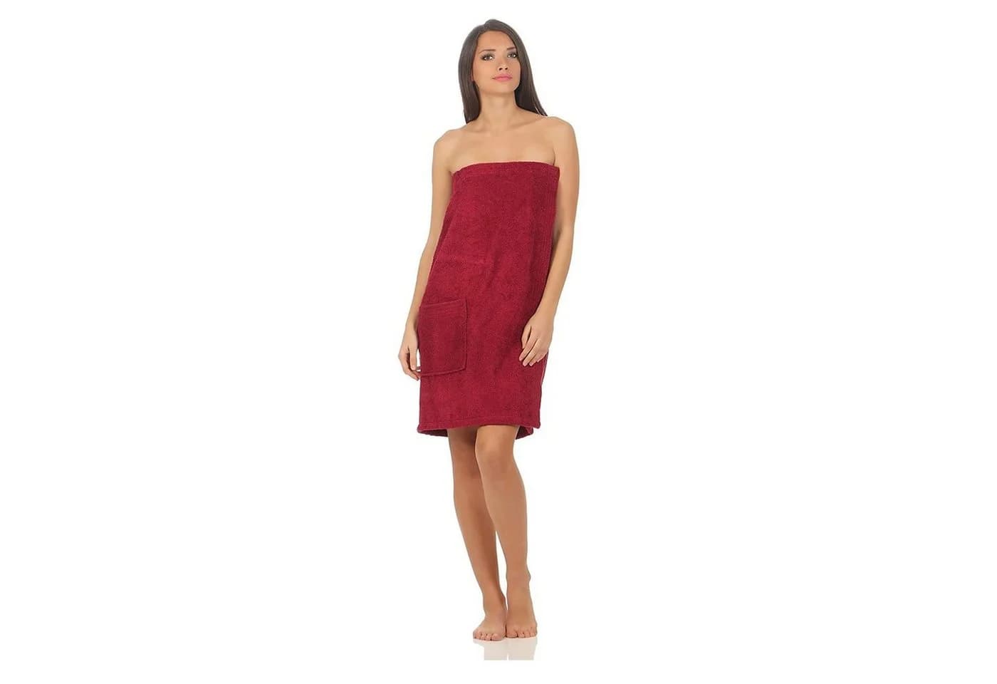CLASS HOME COLLECTION Damen Saunakilt mit Klettverschluss 100% Baumwolle Frottee - Bild 2