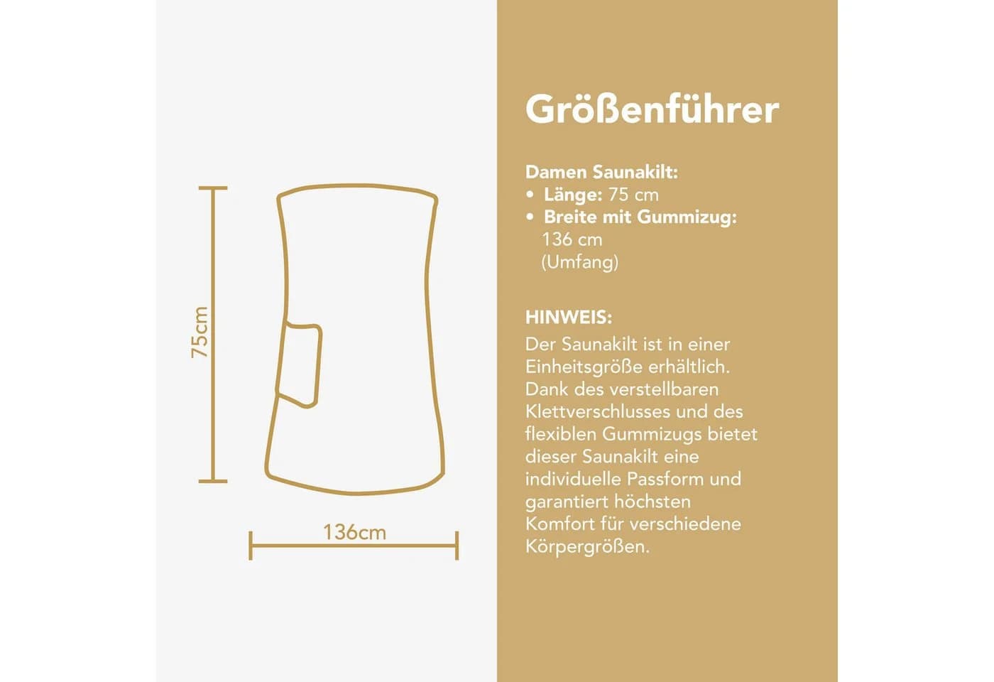 CLASS HOME COLLECTION Damen Saunakilt mit Klettverschluss 100% Baumwolle Frottee - Bild 5