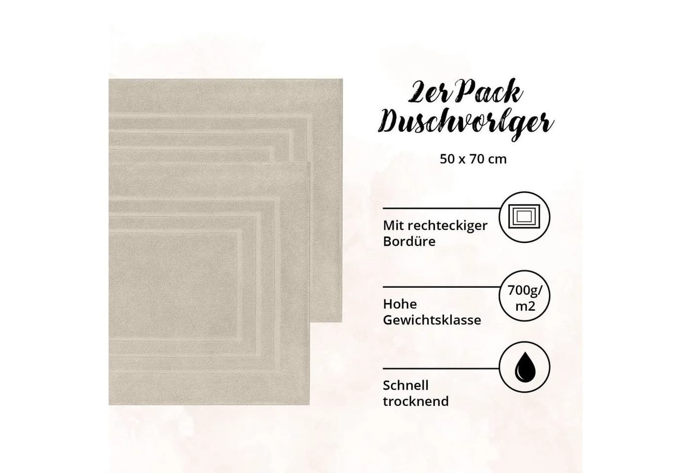 CLASS HOME COLLECTION Duschmatte 2er-Pack Frottee Duschvorleger 50x70 cm - Bild 3