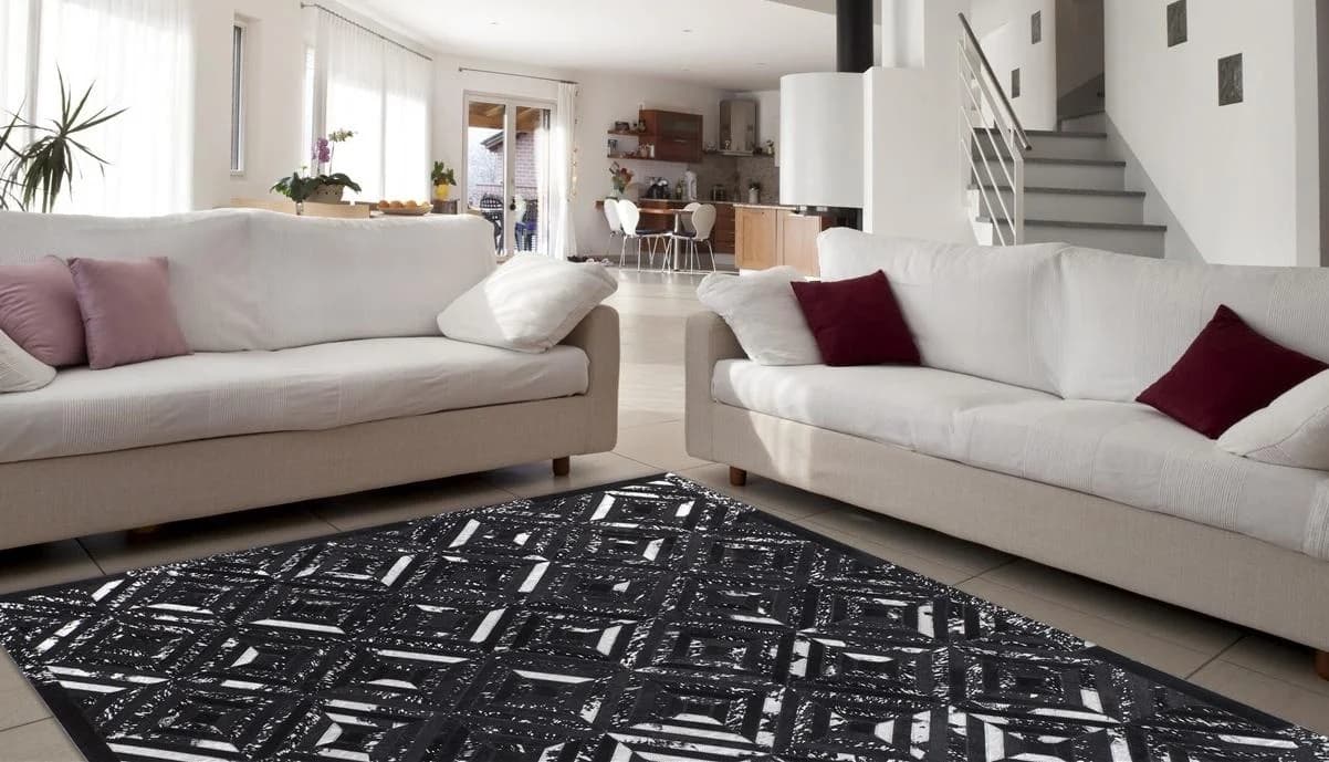 Calo-deluxe Fellteppich Scarllet 410 Silber/Schwarz