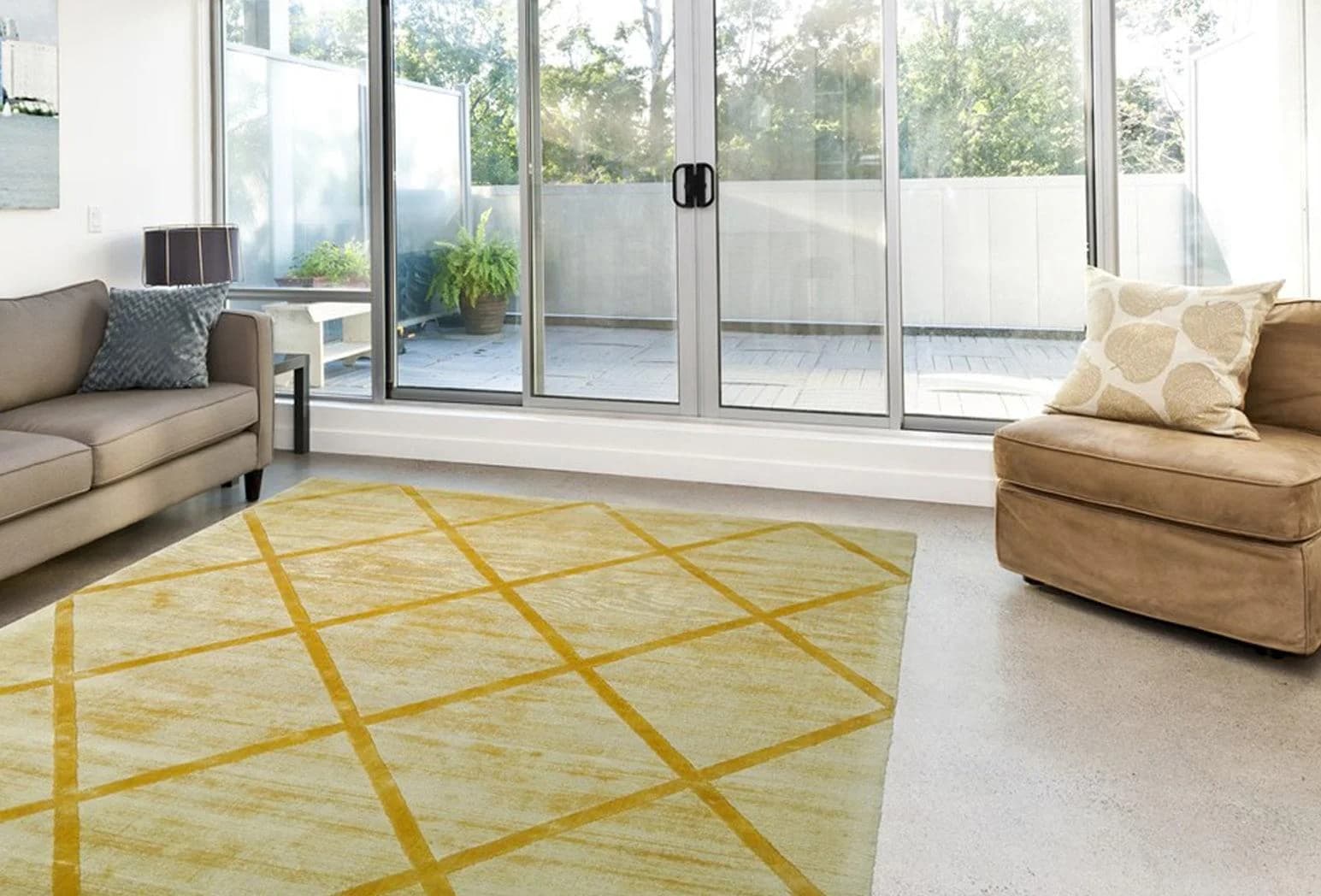 Calo-deluxe Viteox 210 Kurzflorteppich Gelb Retro-Look