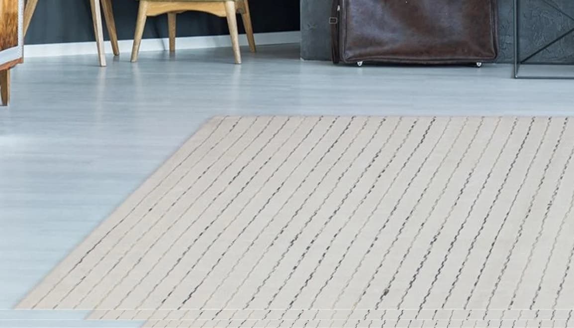 Calo-deluxe Teppich Scorpius 115 Streifenmuster Grau/Weiß