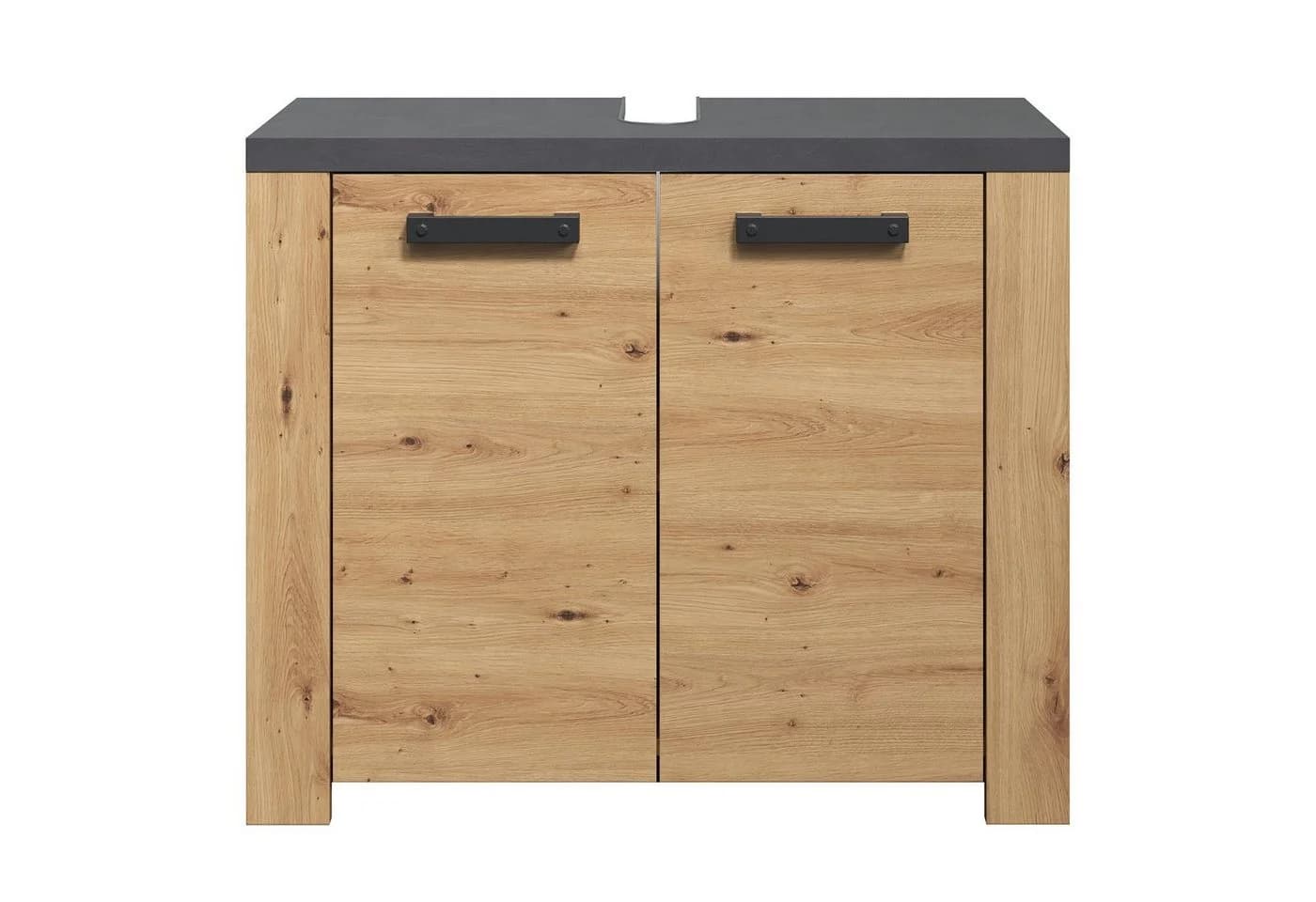 trendteam Waschbeckenunterschrank Follow Natur/Anthrazit