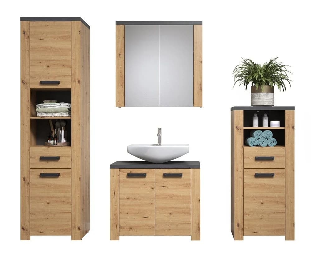 trendteam Badmöbel-Set Follow 4-teilig Artisan Eiche Grau - Bild 3