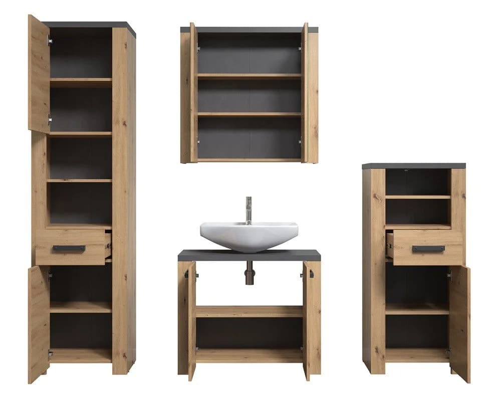 trendteam Badmöbel-Set Follow 4-teilig Artisan Eiche Grau - Bild 5