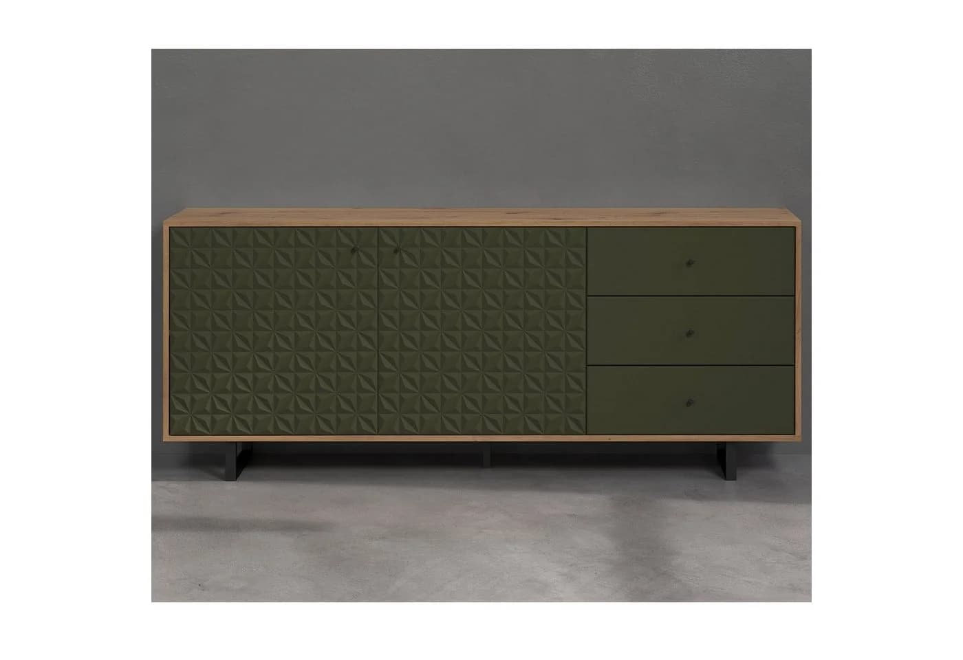 trendteam Lowboard Sideboard Sentra Grün/Eiche