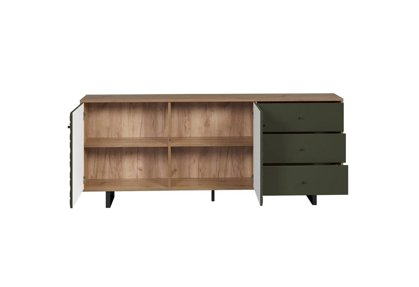 trendteam Lowboard Sideboard Sentra Grün/Eiche - Bild 3