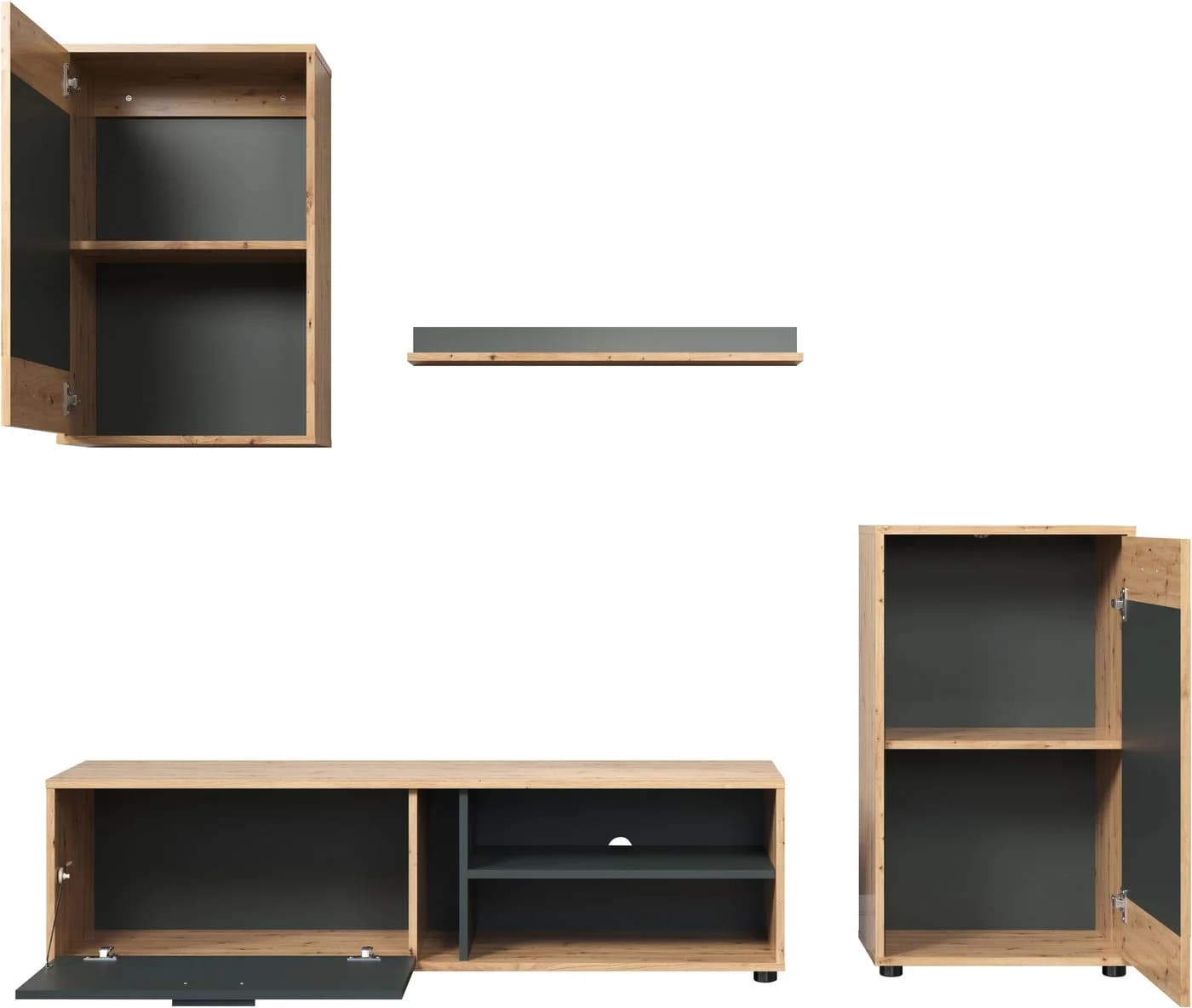 INOSIGN Wohnwand Valetta Set Eiche Anthrazit Modern - Bild 5