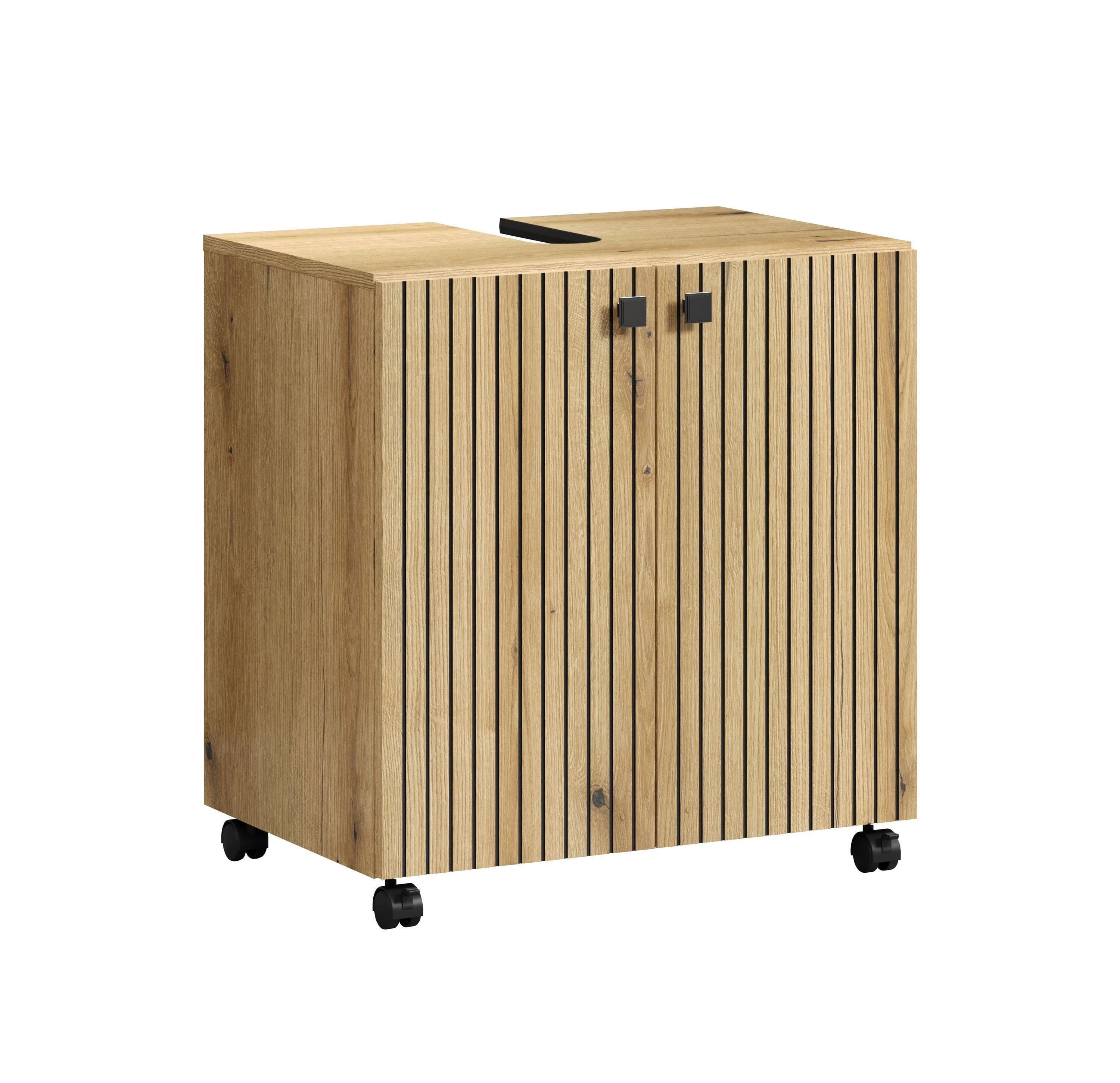 TRENDTEAM Waschtischunterschrank PureBliss Eiche Dekor Braun