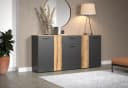 trendteam Kommode Sideboard 181 cm Anthrazit Eiche Melamin Bild 4
