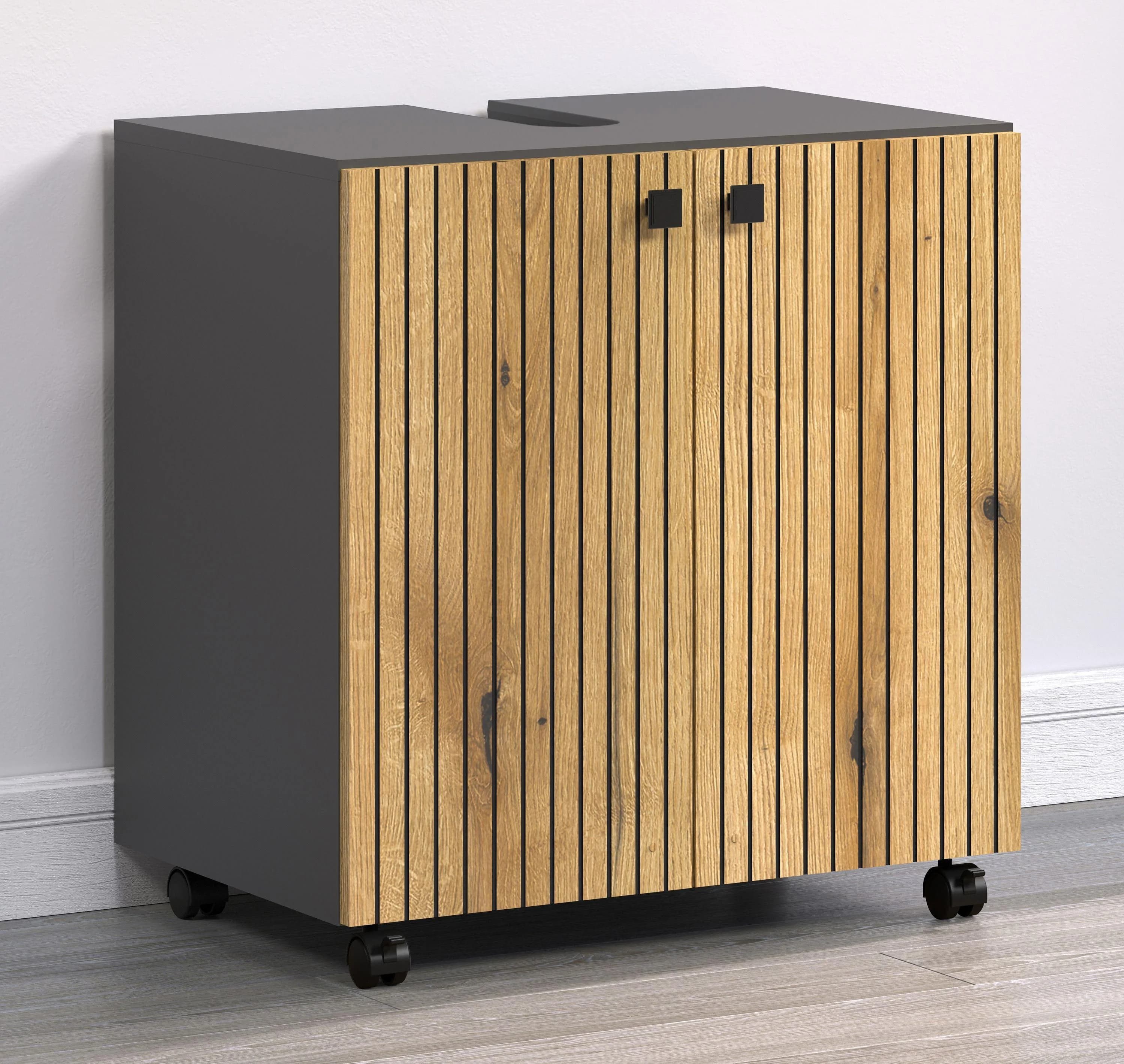TRENDTEAM Waschtischunterschrank PureBliss Eiche Dekor Modern