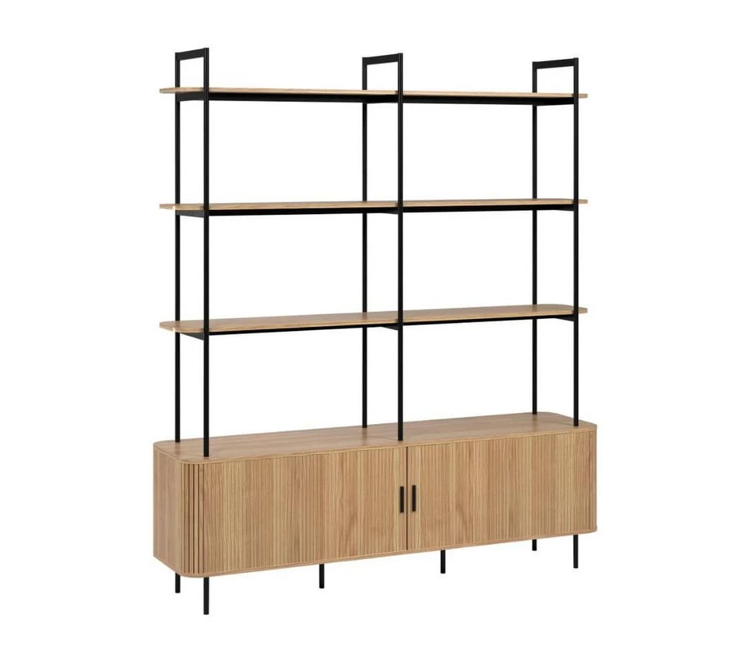 trendteam Regal Ronin 2 Jalousietüren 3 Regale Eiche Dekor