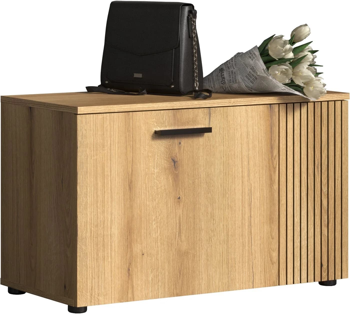 HOME AFFAIRE Sitzbank Amrum Eiche Schwarz mit Stauraum - Bild 2