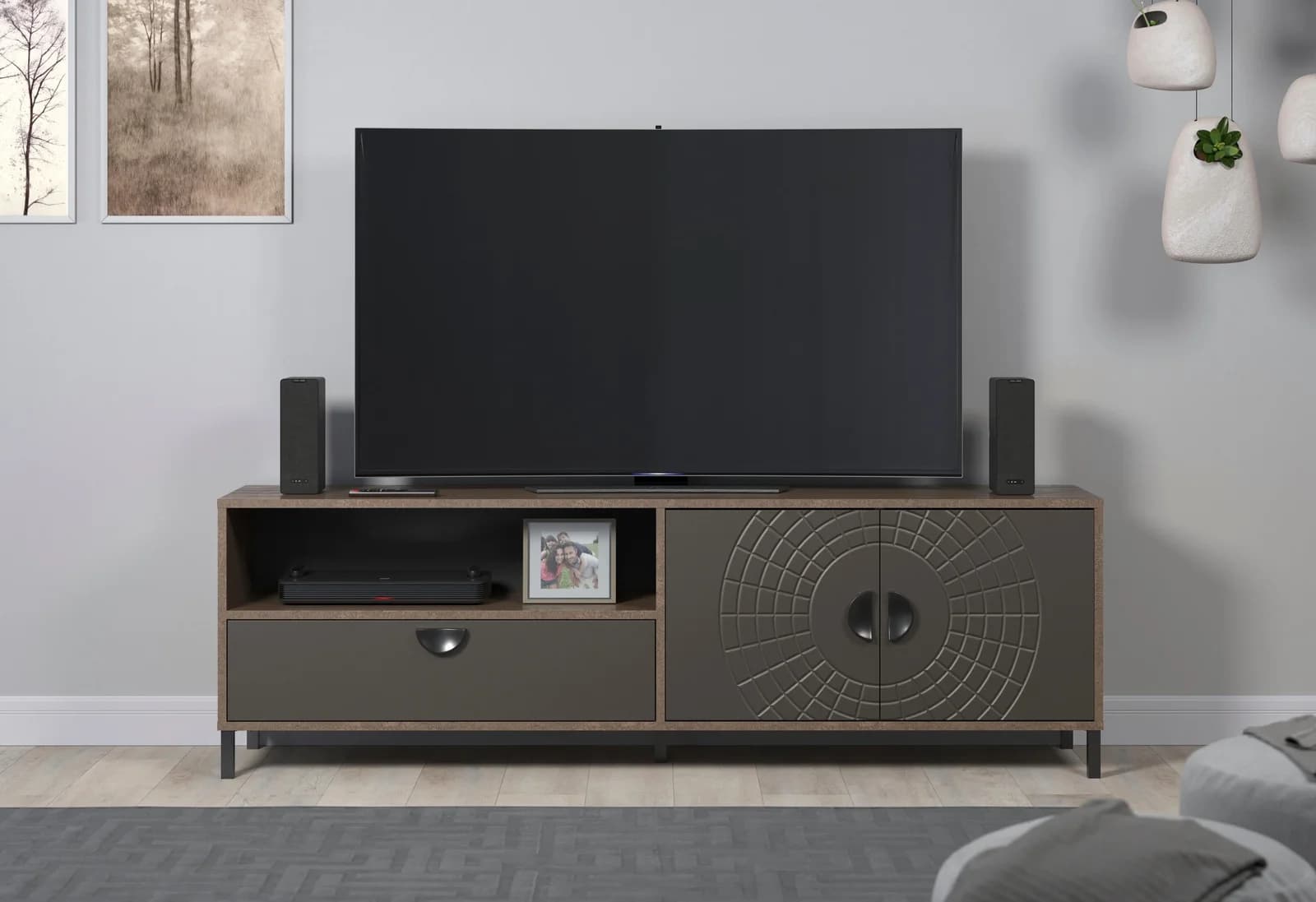 Home Affaire Lowboard Fusion Perlbronze Rostoptik mit Soft-Close