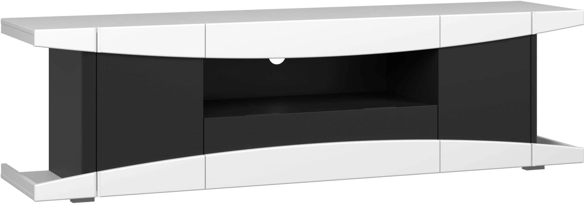 HOME AFFAIRE Lowboard NextLevel Schwarz/Weiß Matt Lack mit LED