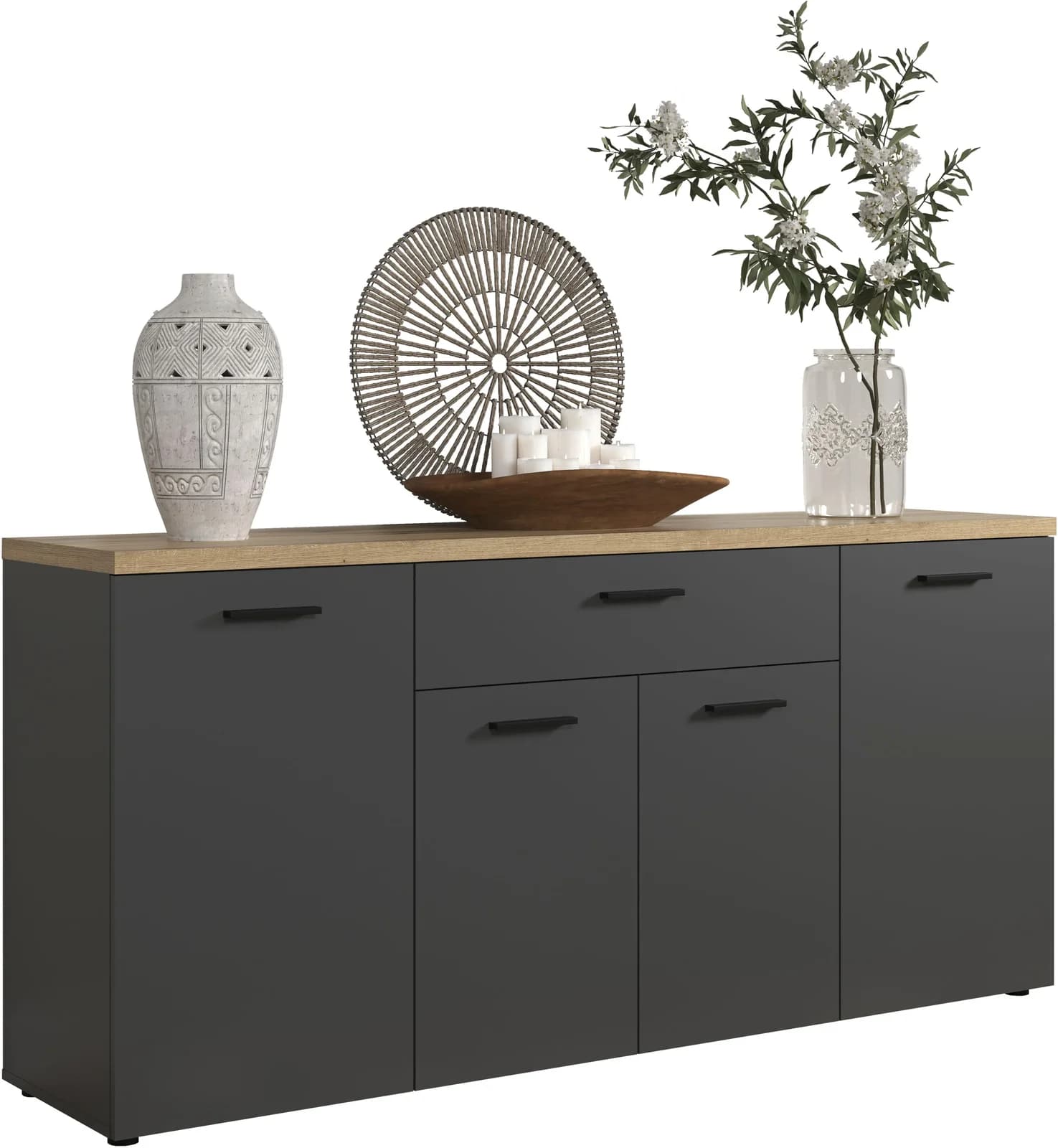 Home Affaire Sideboard Bajo Anthrazit/Evoke Eiche