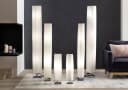 SALESFEVER Stehlampe Oliver Weiß/Edelstahlfarben Plissee Bild 3