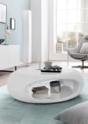 Salesfever Couchtisch Weiß Hochglanz Oval Bild 1