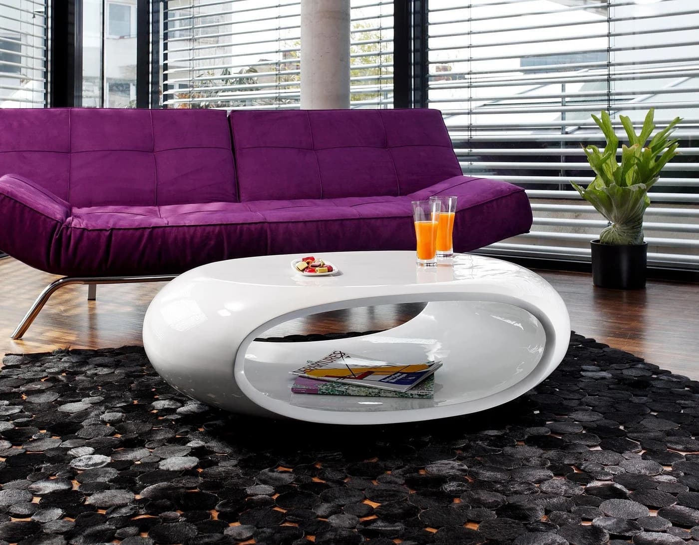 Salesfever Couchtisch Weiß Hochglanz Oval - Bild 5