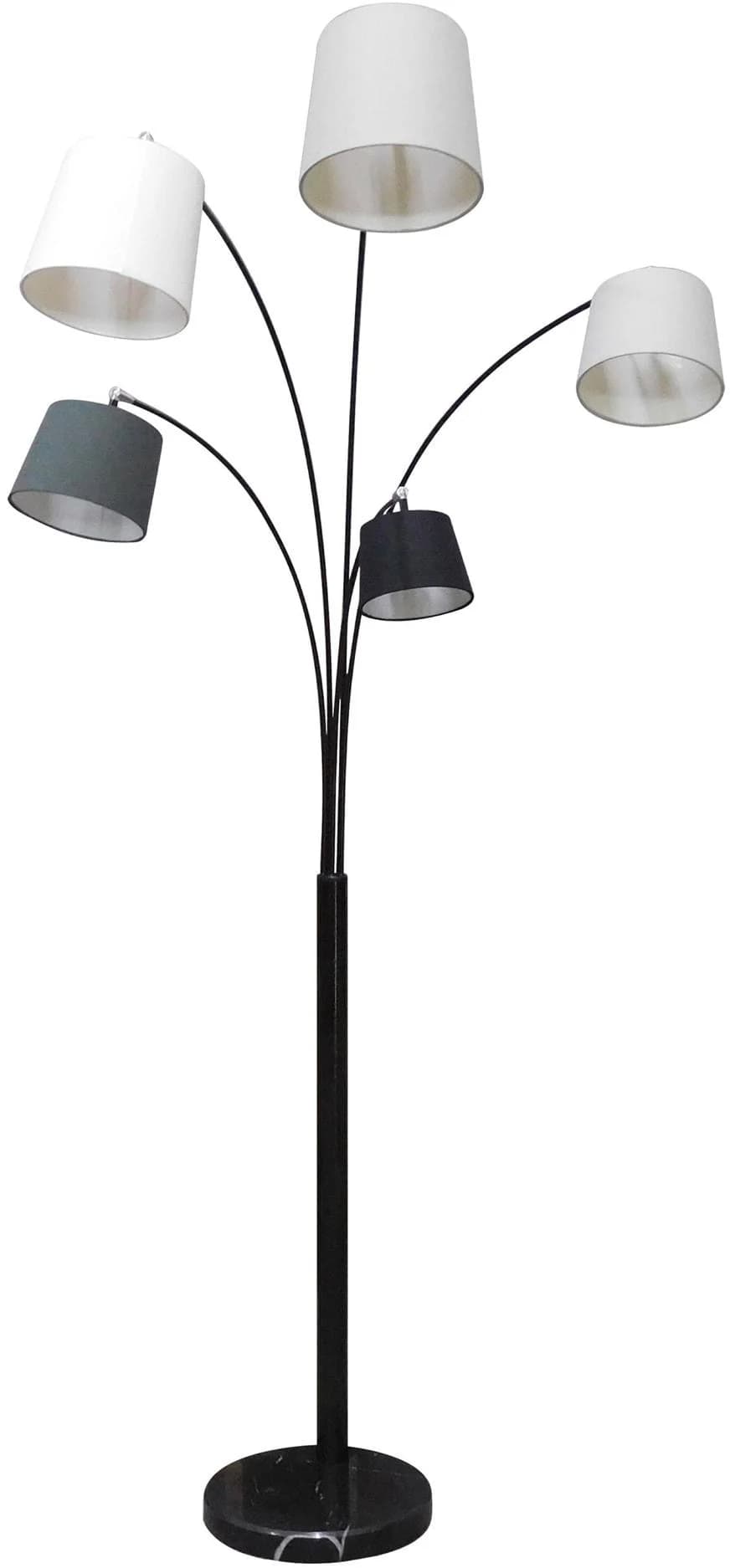 SALESFEVER Stehlampe Maxim 5-Arm Grau/Weiß/Schwarz