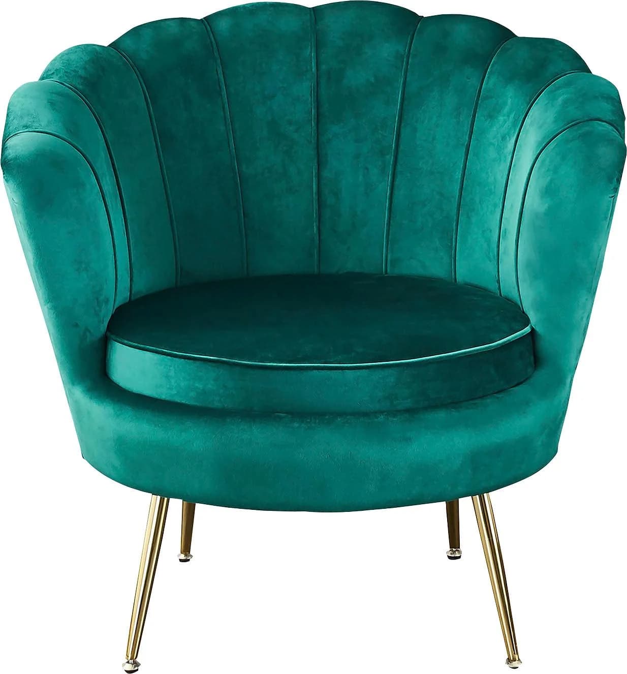 Salesfever Loungesessel Clam Grün Samt Muschel-Look