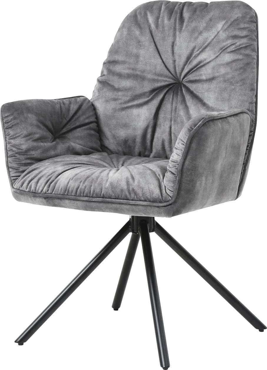 SALESFEVER Ottawa Armlehnstuhl Schwarz 360° Drehbar